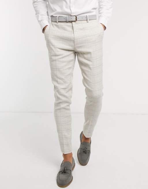 ASOS DESIGN Wedding – Supereng geschnittener Anzug aus Stretch-Baumwollleinen in Stein, 3 von 3