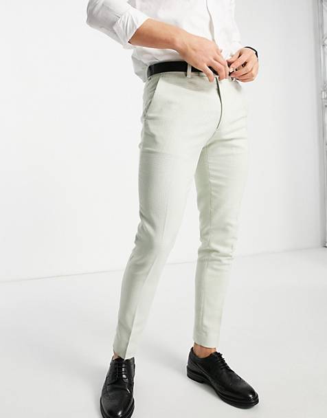 ASOS Synthetisch Super Skinny Smokingpantalon in het Blauw voor heren Heren Kleding voor voor Broeken pantalons en chinos voor Nette broeken 