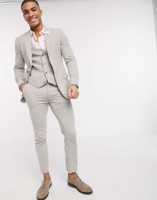 ASOS DESIGN wedding - Superskinny pied-de-poule colbert van wolmix, 4 van 4