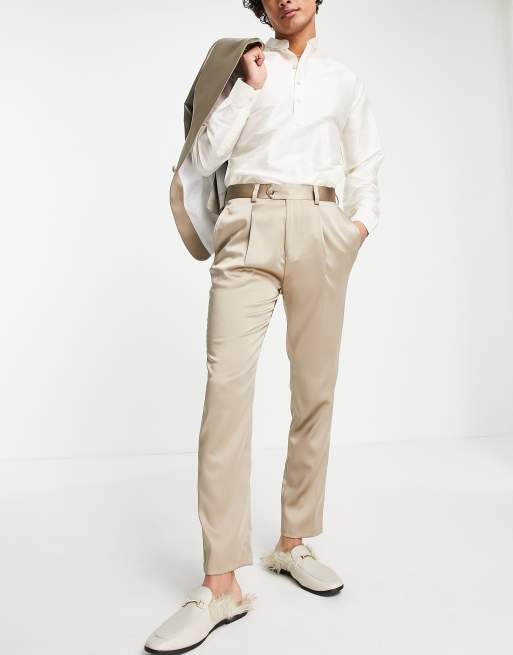 Satin store tapered trousers