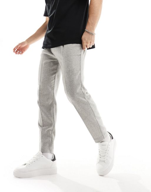 ASOS Tapered Smart Pants in Pale Grey, ASOS