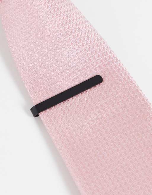 ASOS DESIGN wedding tie bar in matte black finish
