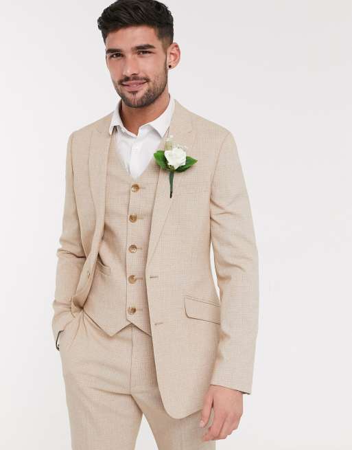 ASOS DESIGN wedding - Costume skinny effet hachuré - Fauve, 2 de 2