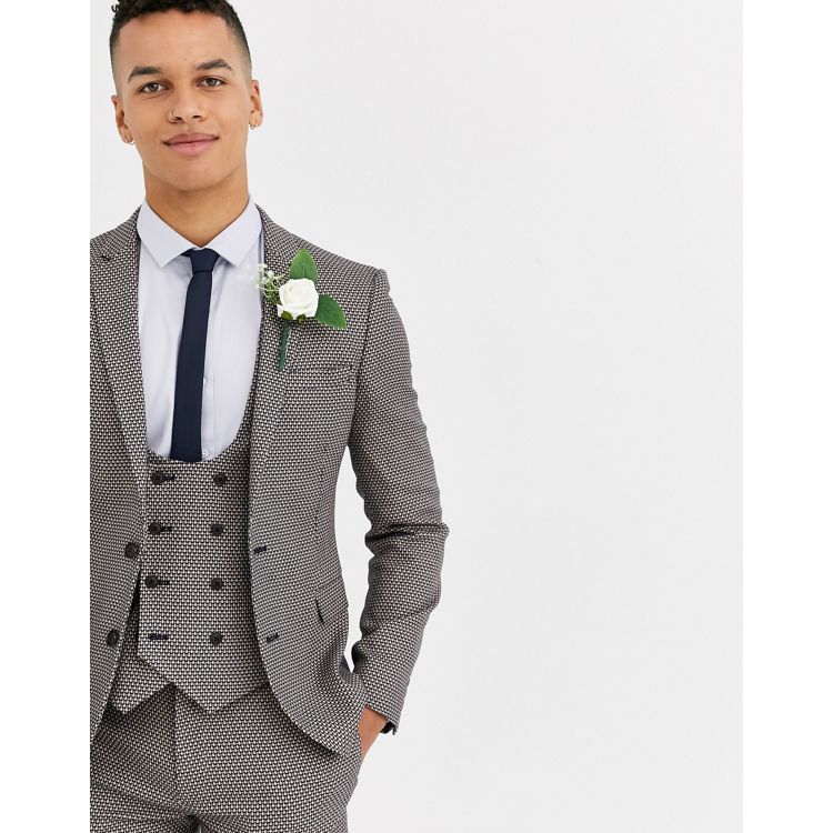 ASOS DESIGN - Veste de costume ajustée micro texturée pour mariage