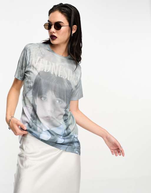 ASOS DESIGN Wednesday Addams oversized t-shirt with licence