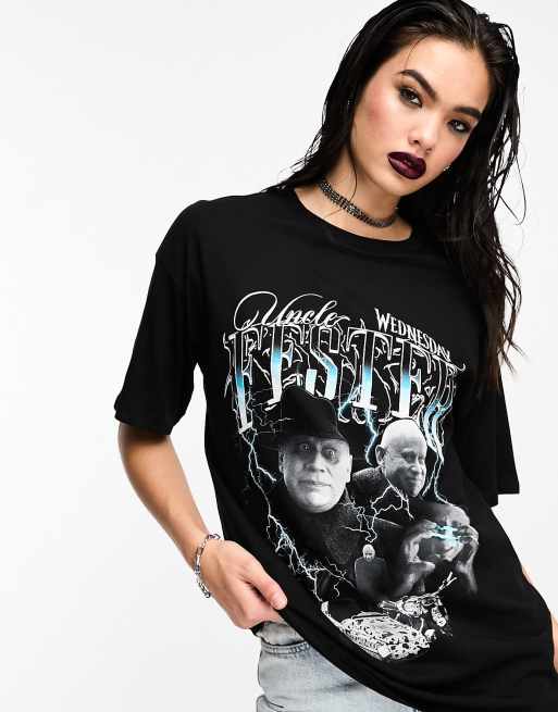 ASOS DESIGN Wednesday Addams oversized t-shirt with uncle fester