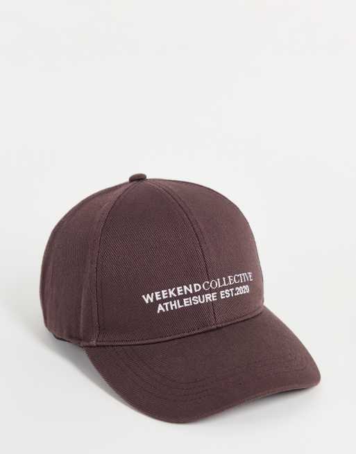 ASOS DESIGN – Weekend Collective – Baseballkappe mit Logo in Braun