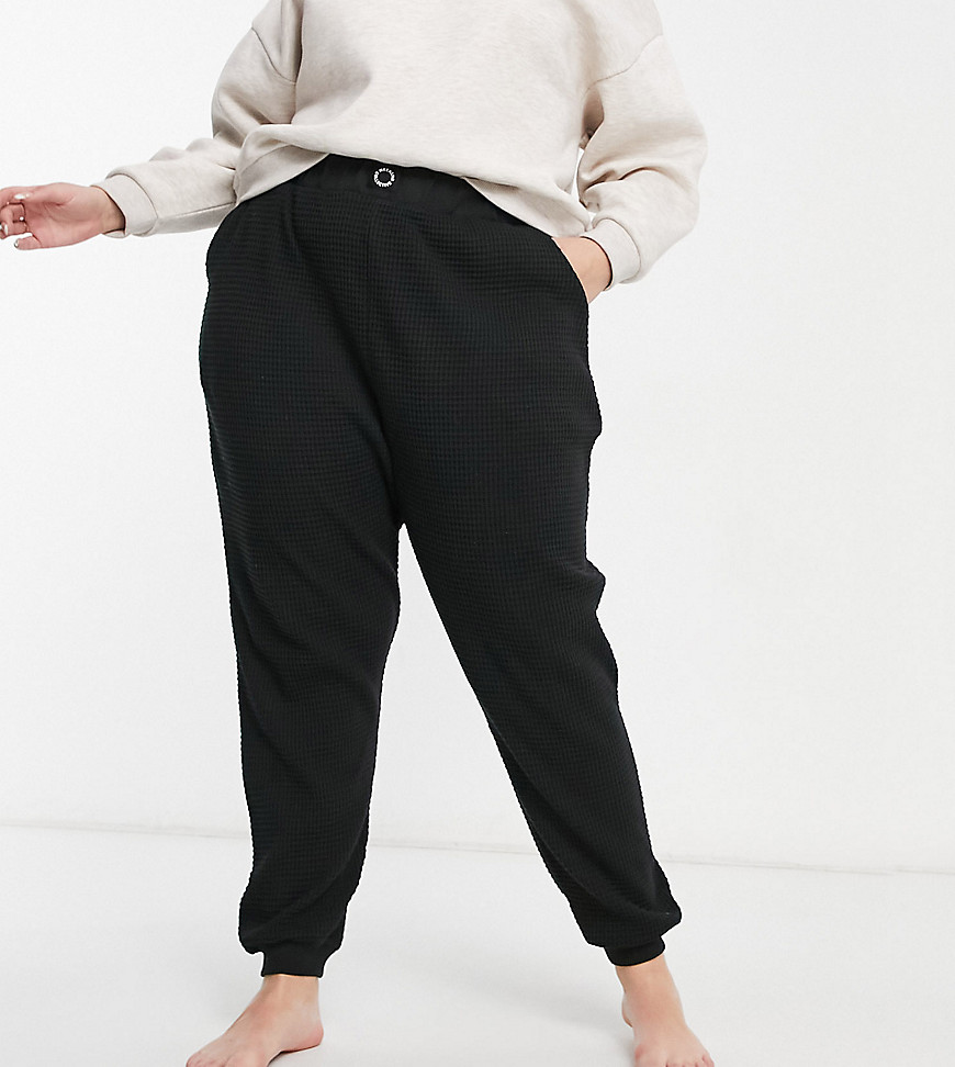 Weekend Collective Asos  Curve Lounge Waffle Oversized Sweatpants In Black