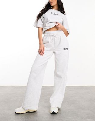 ASOS DESIGN Weekend Collective heavyweight faux waistband jogger in ice marl