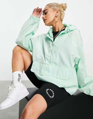 ASOS DESIGN Weekend Collective overhead rain jacket in mint