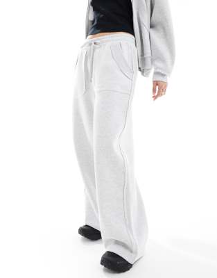 ASOS DESIGN Weekend Collective - Oversize-Jogginghose in meliertem Grau mit umgekehrter Naht