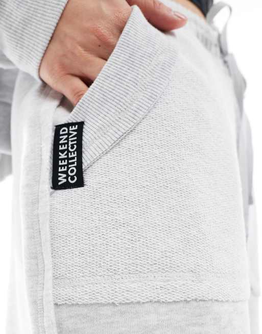 ASOS DESIGN Weekend Collective – Oversize-Jogginghose in meliertem Grau mit umgekehrter Naht, 2 von 5