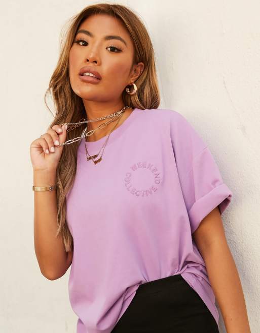 ASOS DESIGN Weekend Collective oversized T-shirt with embroidered logo ...