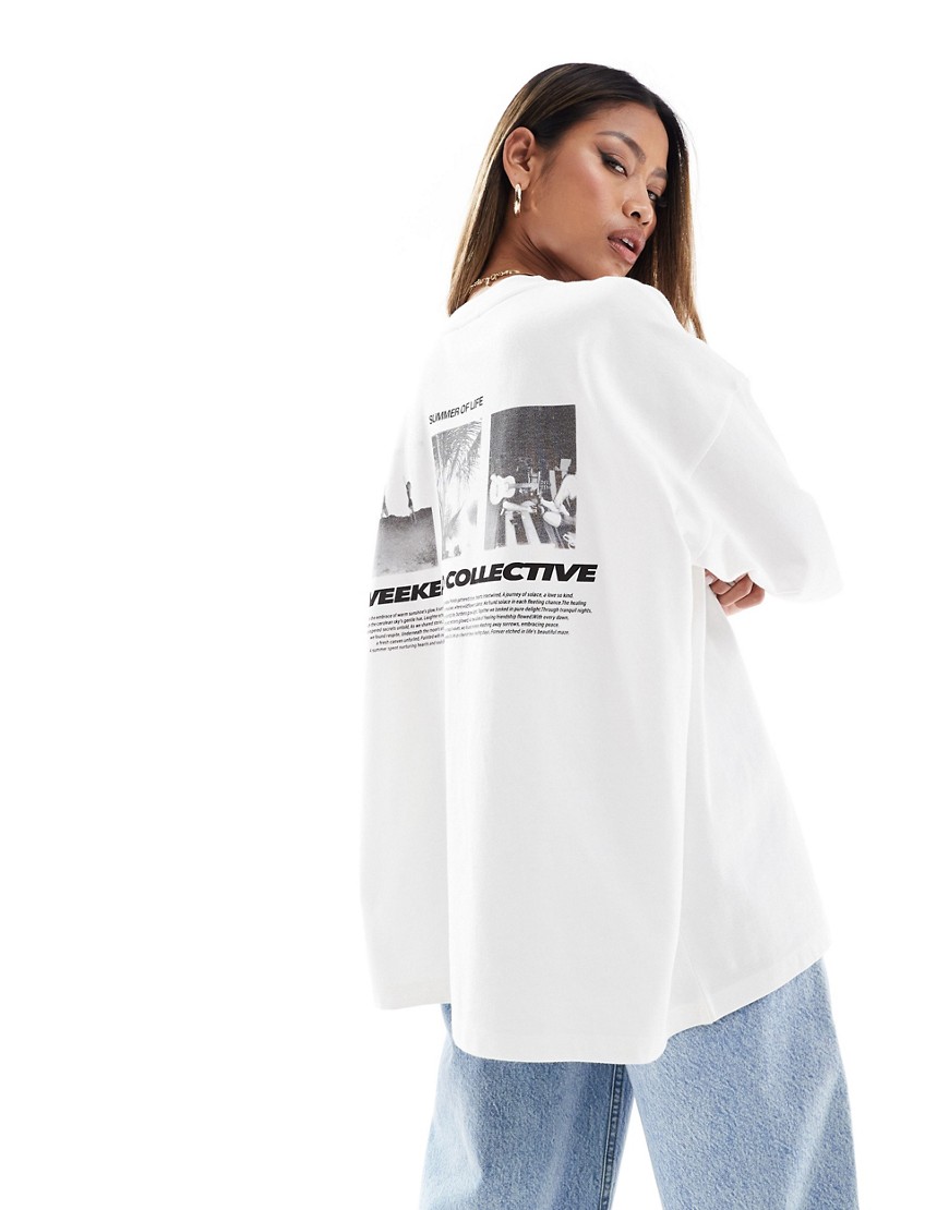 ASOS DESIGN Weekend Collective oversized t-shirt with summer of life graphic-Multi