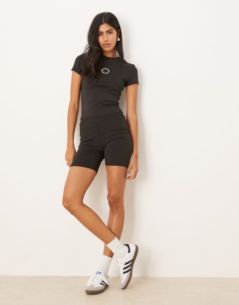 ASOS DESIGN Weekend Collective slinky set in black - view 1
