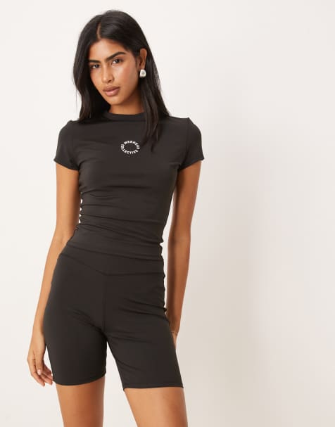 ASOS DESIGN Weekend Collective slinky short  co-ord in black - view 1