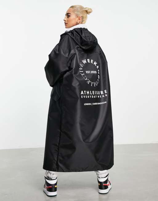 ASOS DESIGN - Weekend Collective - Trench long en nylon - Noir 