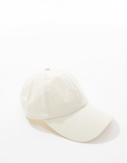 ASOS DESIGN – Weiche Baseballkappe aus Baumwolle in Ecru, 3 von 4