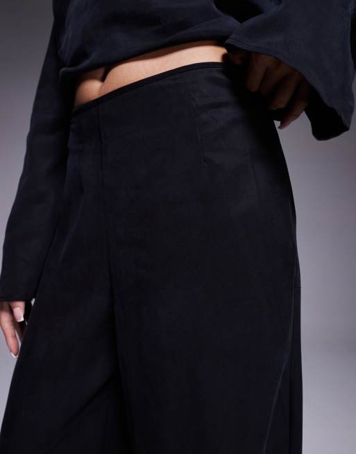 ASOS DESIGN – Weiche Hose in verwaschenem Schwarz mit weitem Bein, Kombiteil, 3 von 4