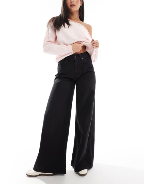 ASOS DESIGN – Weiche Jeans in Schwarz mit weitem Schnitt - view 1