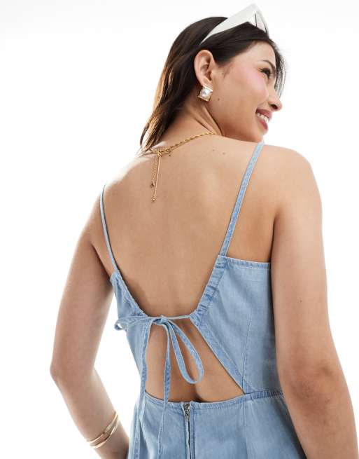 Asos denim romper online