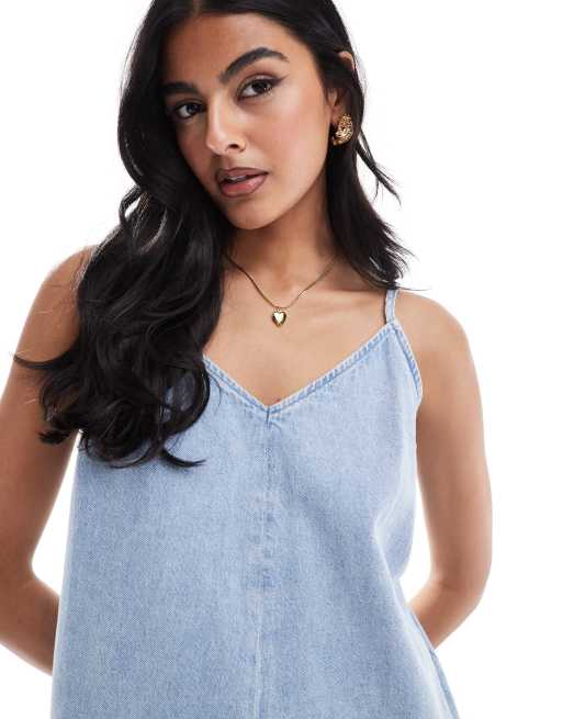 Asos denim playsuit online