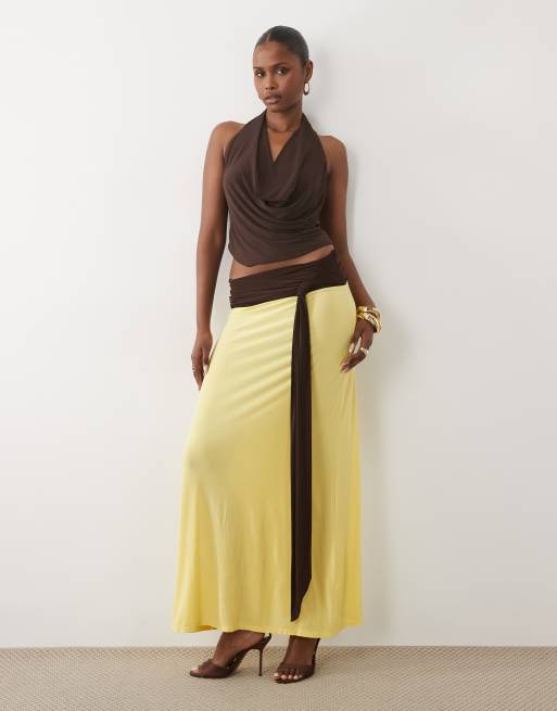 ASOS DESIGN – Weiches, kontrastierendes Set in Gelb und Braun, 3 von 3