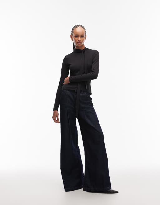ASOS DESIGN – Weiches, langärmliges Oberteil in Schwarz mit Schalkragen, 3 von 4