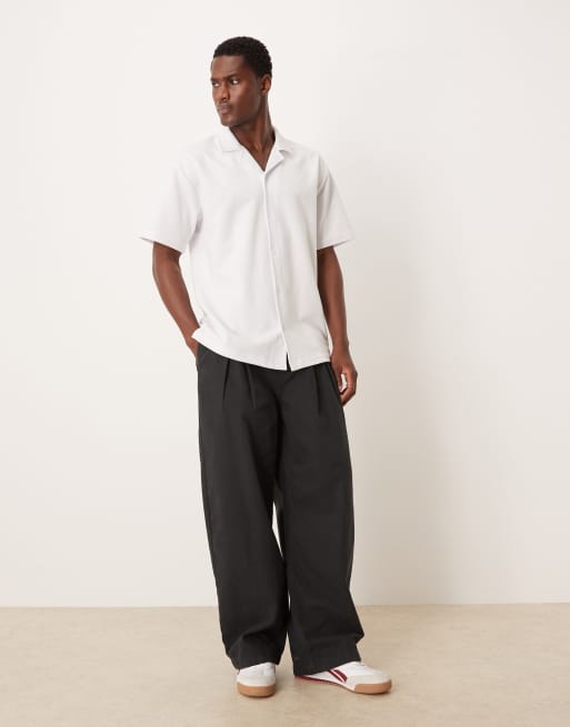 ASOS DESIGN – Weiches, locker geschnittenes Polohemd aus schwerem Stoff in Weiß, 3 von 5