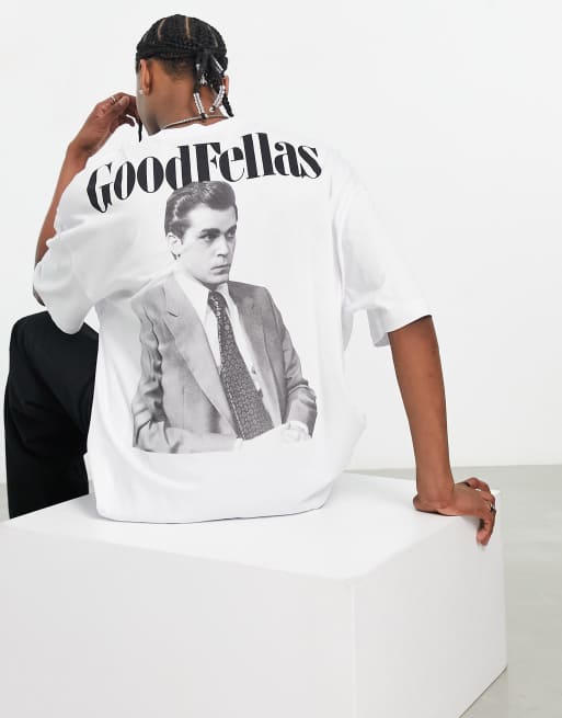 ASOS DESIGN – Weißes Oversize-T-Shirt mit „Goodfellas“-Print