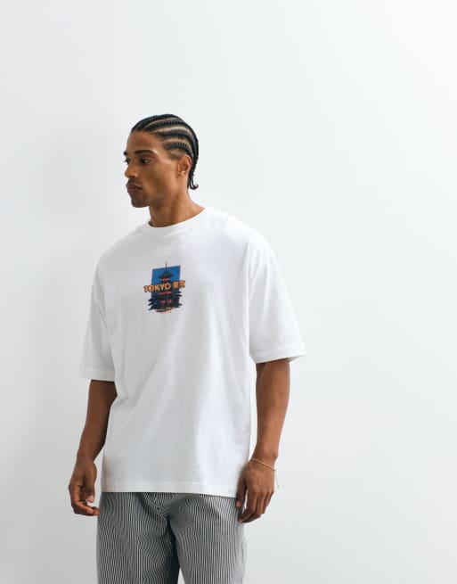 ASOS DESIGN – Weißes Oversize-T-Shirt mit Grafik vorne, 4 von 5