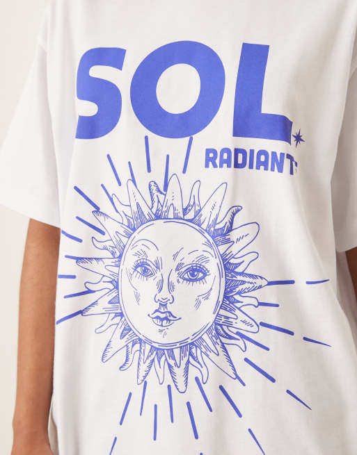 ASOS DESIGN – Weißes Oversize-T-Shirt mit „Sol“-Sonnenprint, 3 von 4