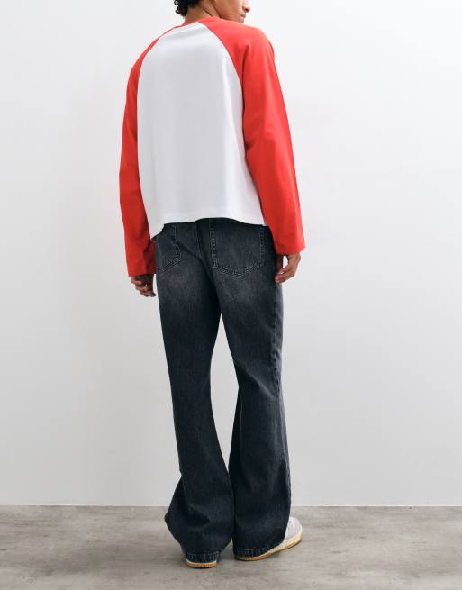 ASOS DESIGN weit ausgestellte Jeans in Grau, 3 von 5