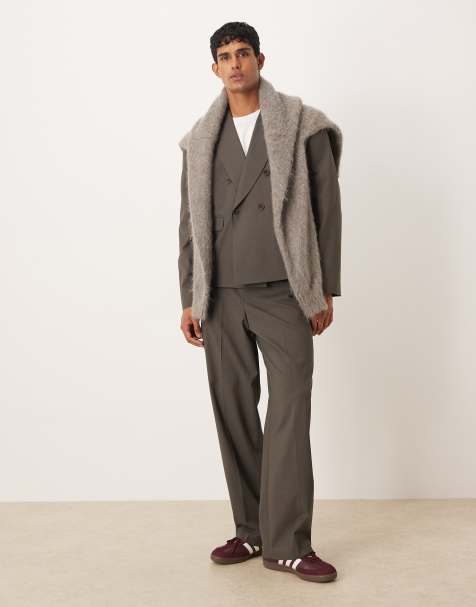 ASOS DESIGN – Weit geschnittene Anzughose in Hellbraun - view 1