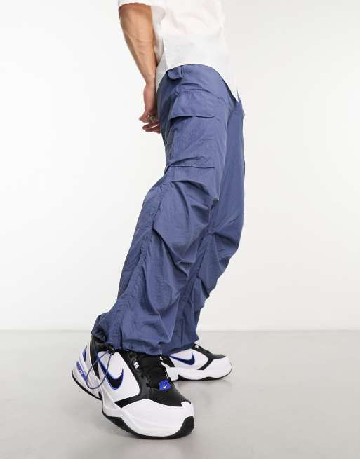 ASOS DESIGN – Weit geschnittene Cargohose aus Ripstop in Marineblau