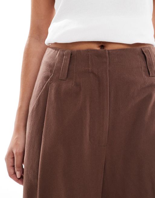 ASOS DESIGN – Weit geschnittene Flanellhose in Schokobraun, 3 von 5