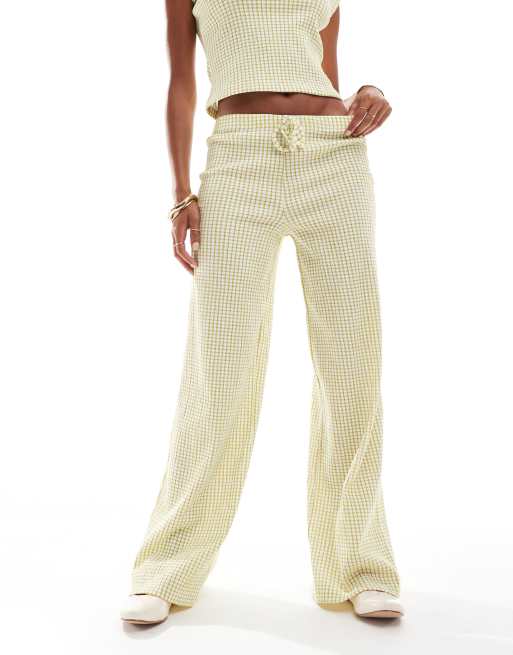 ASOS DESIGN – Weit geschnittene Hose in Grün kariert, Kombiteil, 5 von 5