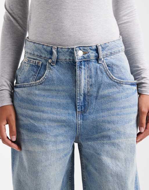  ASOS DESIGN – Weit geschnittene Jeans in blassblauer Vintage-Waschung mit hohem Bund und Zuglasche, 5 von 5