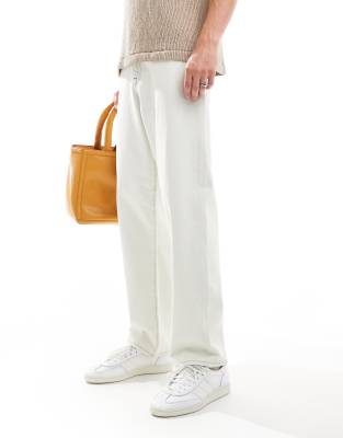 ASOS DESIGN – Weit geschnittene Jeans in Ecru - view 1