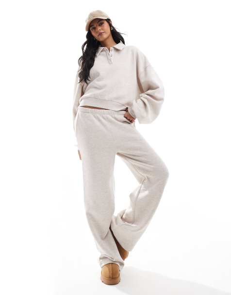 ASOS DESIGN – Weit geschnittene Jogginghose in Hellbeige, Kombiteil - view 1