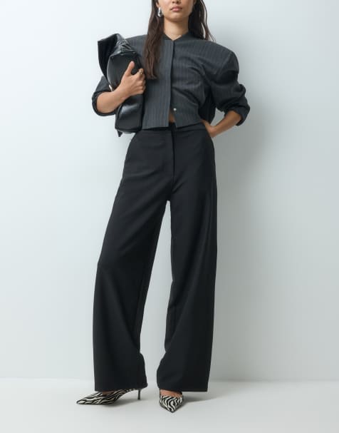 ASOS DESIGN weit geschnittene, lockere Anzughose in Schwarz - view 1