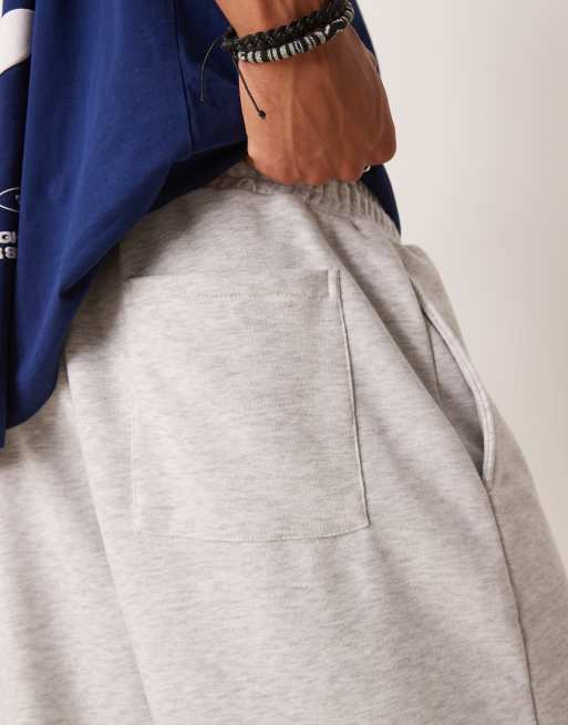 ASOS DESIGN – Weit geschnittene Loopback-Jogginghose in meliertem Grau mit voluminösem Bund, 5 von 5