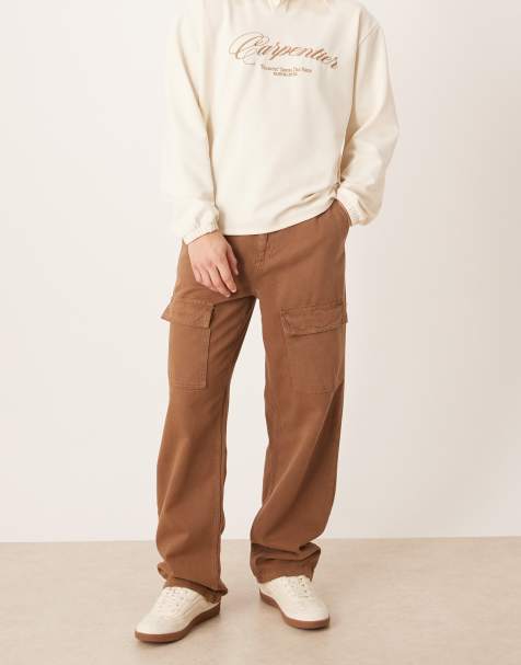 ASOS DESIGN – Weite Cargohose in Braun - view 1