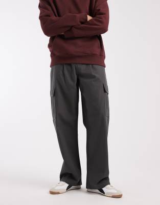 Weite Cargohose in Grau-Schwarz Schwarz 54 Short