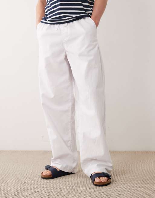 ASOS DESIGN – Weite Hose aus Leinen-Mix in Weiß, 2 von 5