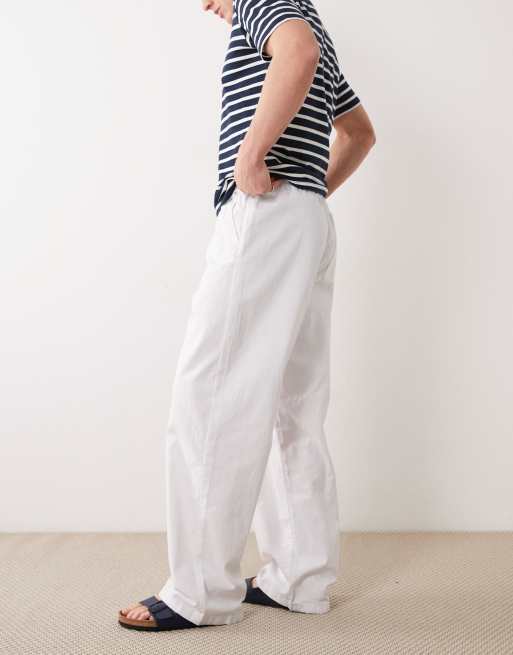 ASOS DESIGN – Weite Hose aus Leinen-Mix in Weiß, 3 von 5