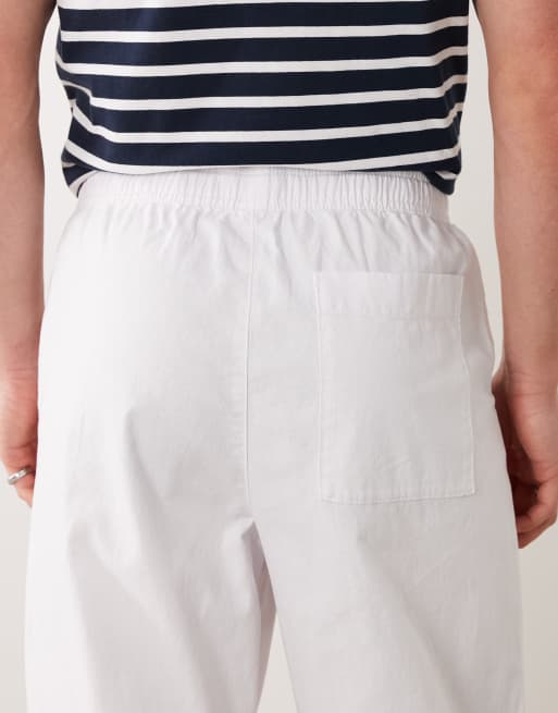 ASOS DESIGN – Weite Hose aus Leinen-Mix in Weiß, 4 von 5