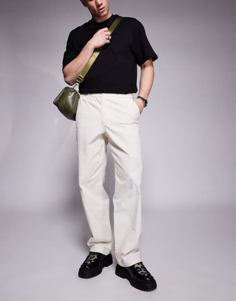 ASOS DESIGN – Weite Hose in Ecru mit Workwear-Aufnäher - view 1