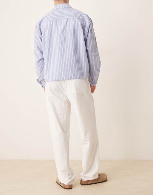 ASOS DESIGN – Weite Hose in Weiß gestreift, 5 von 5