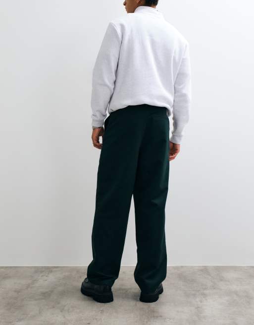 ASOS DESIGN weite Hose mit Gürtel und smarter Passform in Dunkelgrün, 3 von 5